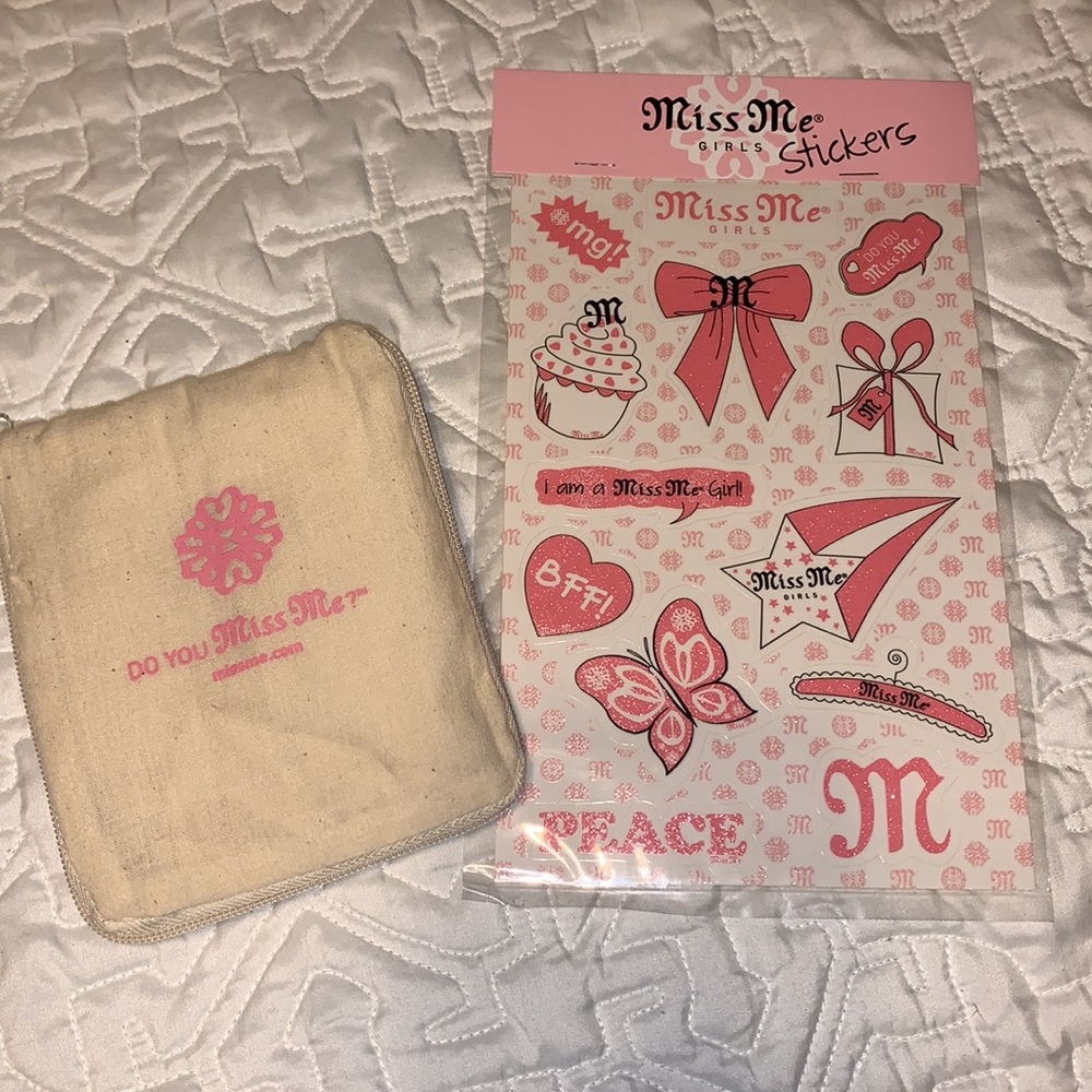 Miss Me tote bag and stickers!
